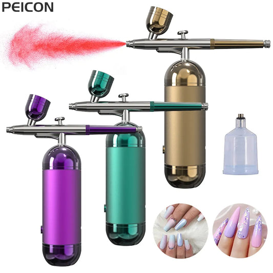 Airbrush Nail With Compressor Portable Airbrush For Nails Cake Painting Airbrush Nail Art Paint Air Brush Kit With Compressor